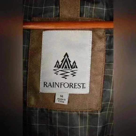 NWT RAINFOREST Brown Tan Faux Quilted  Diamond Suede Hooded Car Coat 40R Medium - Picture 11 of 12